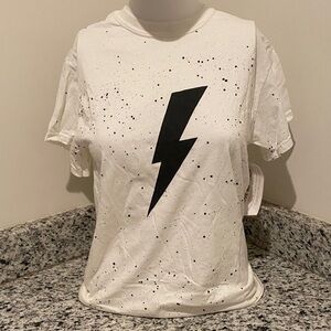 White Lightning Bolt Graphic Tee